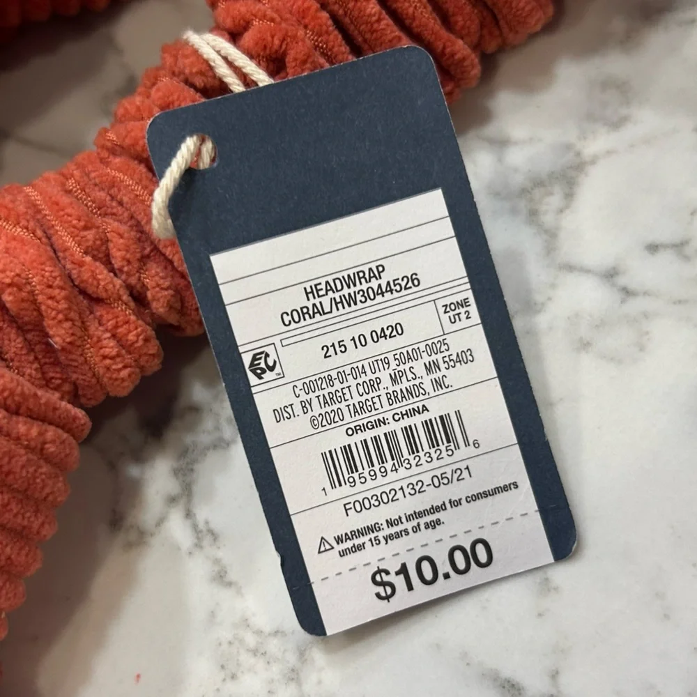 NWT Universal Thread‎ Coral Head Wrap Headband